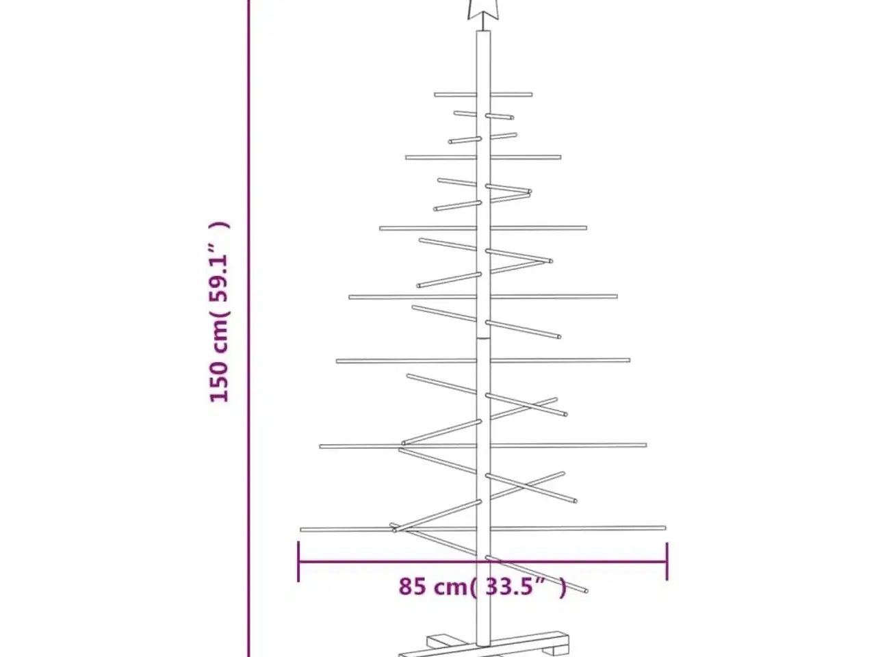 Billede 7 - Dekorativt juletræ 150 cm massivt fyrretræ