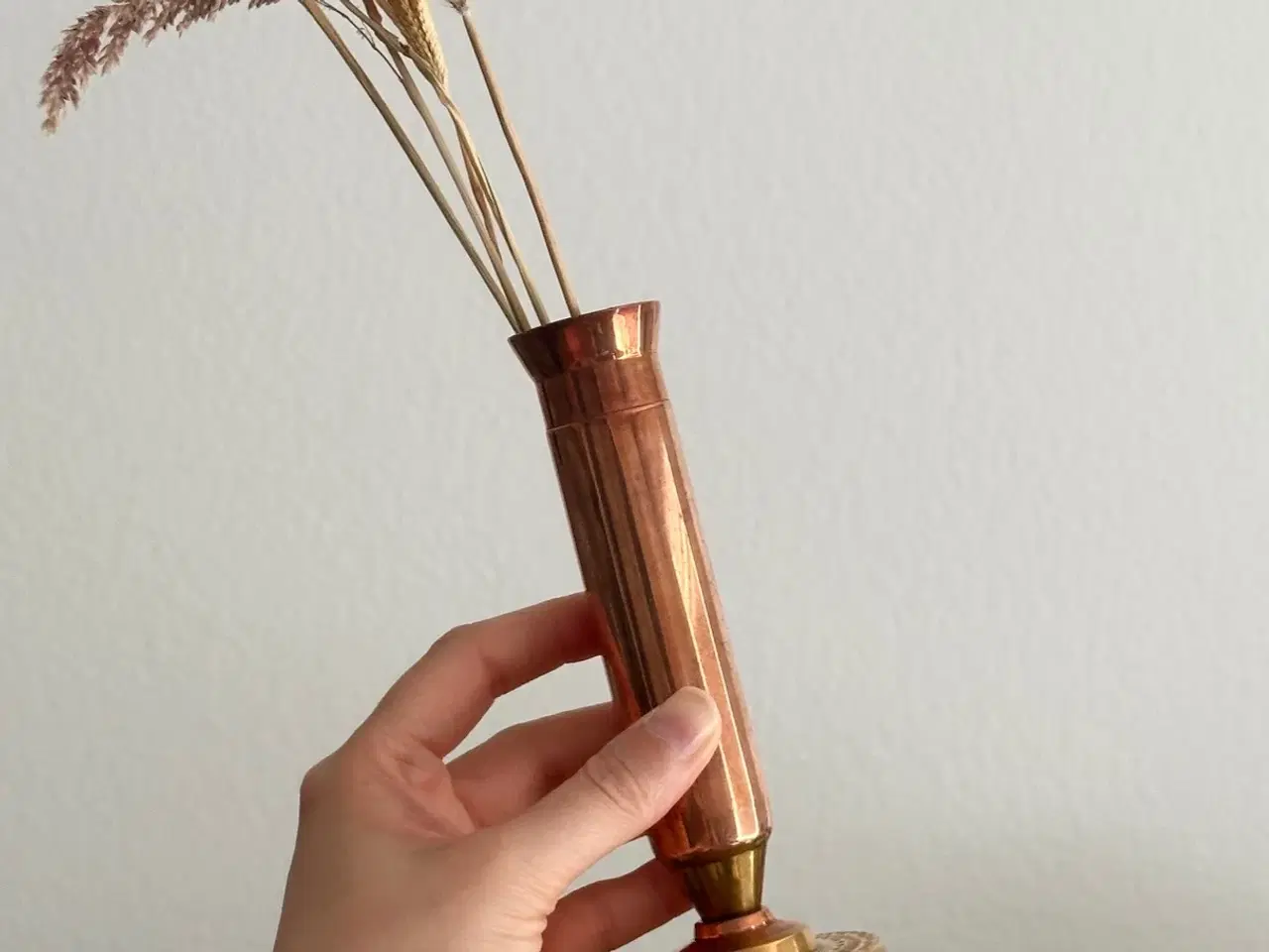 Billede 1 - Slank vase, kobber/messing