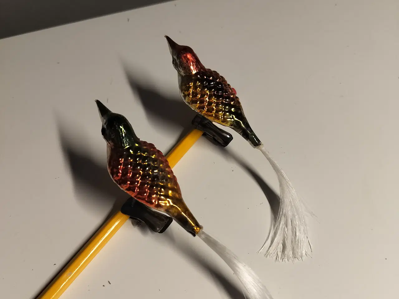 Billede 6 - julepynt gammelt julekugle 2 stk glasfugle