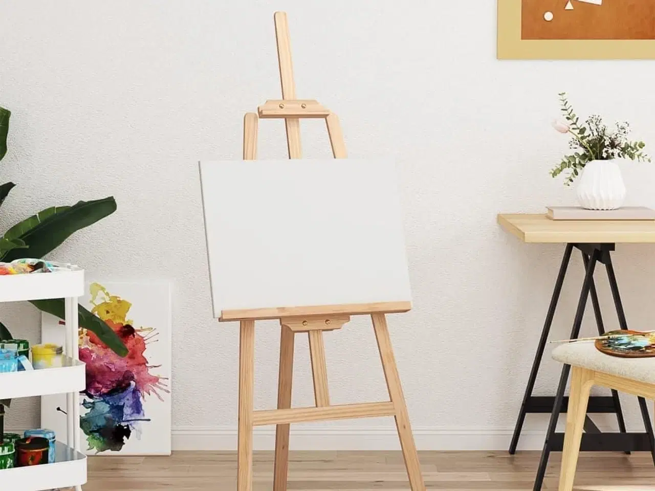 Billede 1 - Staffeli 53,5x95x127 cm massivt fyrretræ