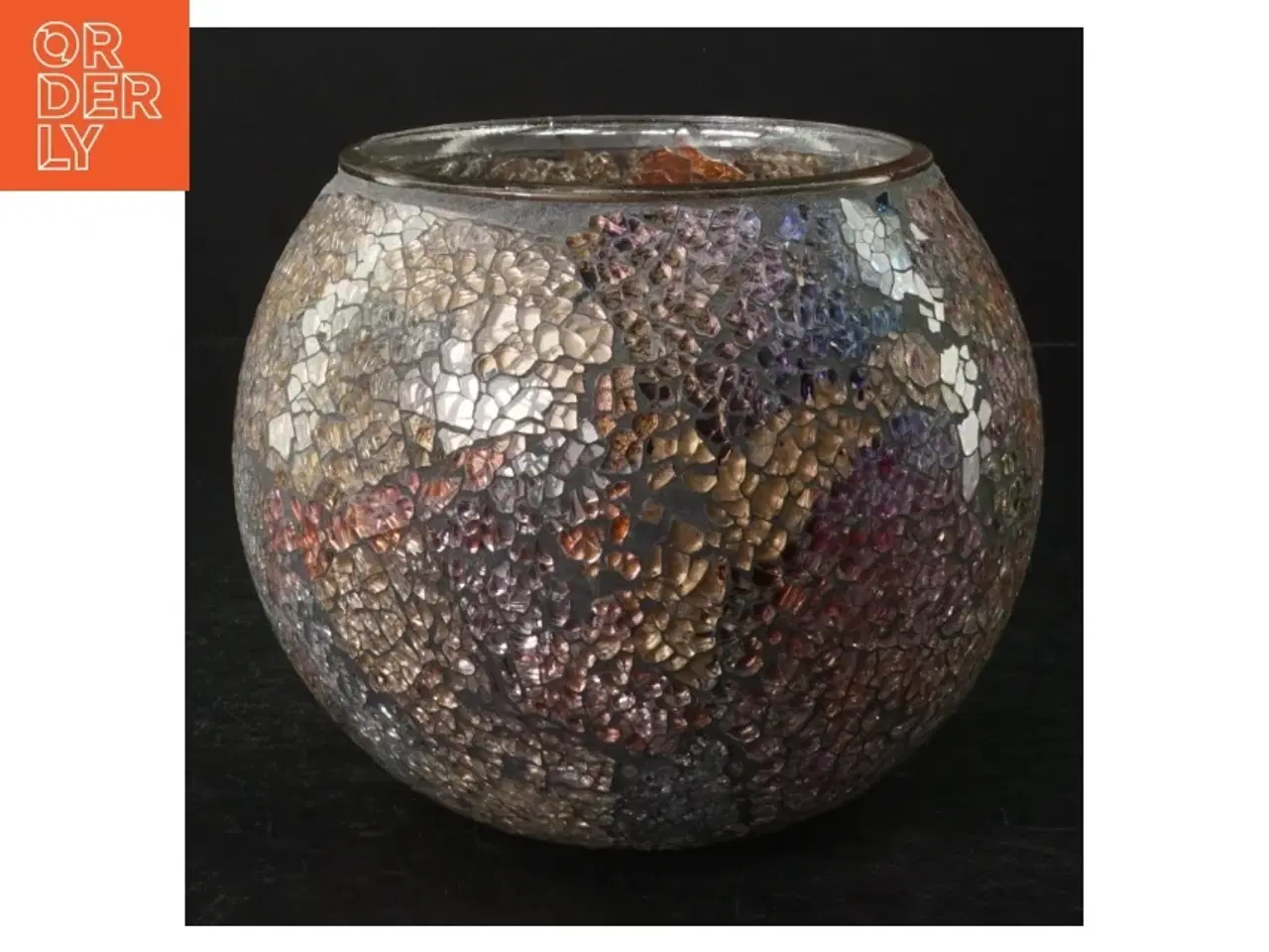 Billede 1 - Dekorativ Lisbeth Dahl mosaikvase (str. H. 13 cm. ø. 15,5 cm)