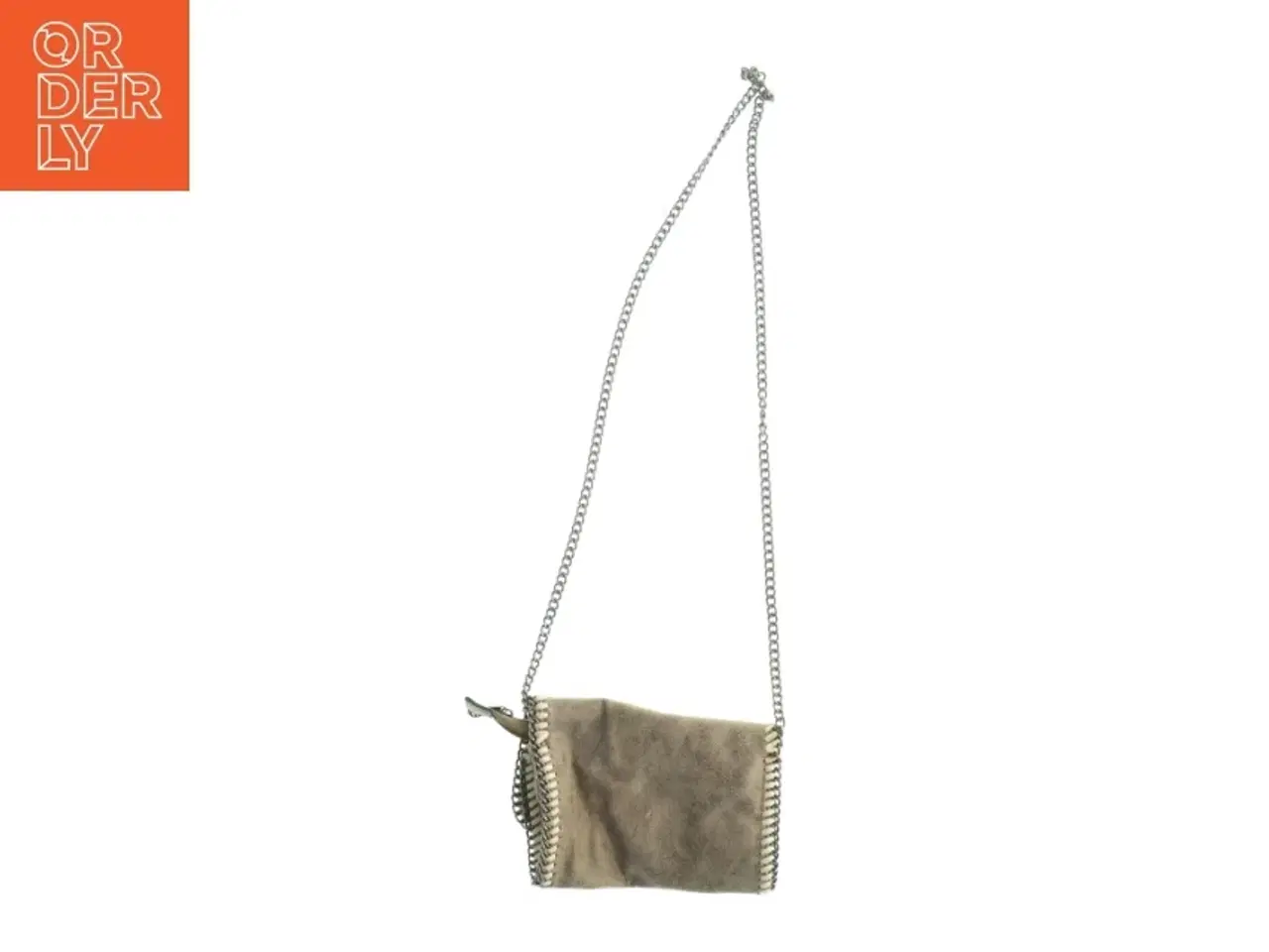 Billede 2 - Lille skuldertaske i ruskind med kædestrop (str. 20 x 14 cm)