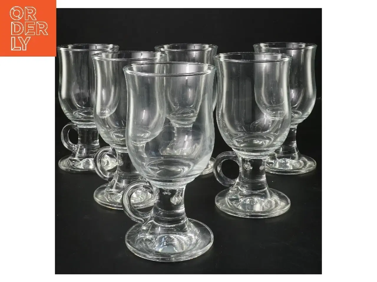 Billede 1 - Kaffekrus i glas med hank, sæt af 6 (str. 6 stk Ø 7,5 cm længde 14,5 cm)