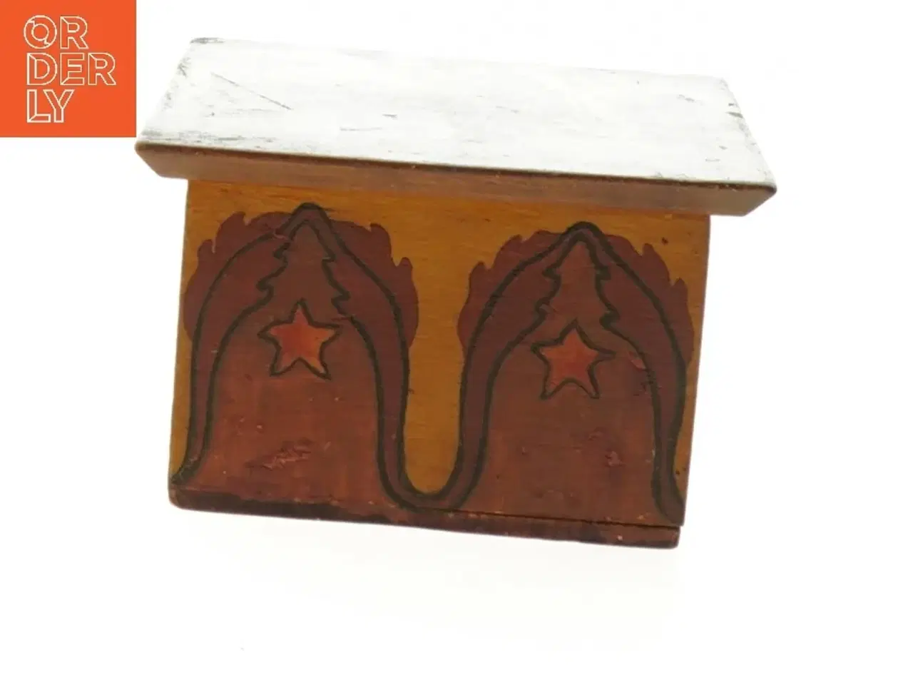 Billede 4 - Dekoreret trækasse med skibsmaleri (str. 16x10x6 cm)