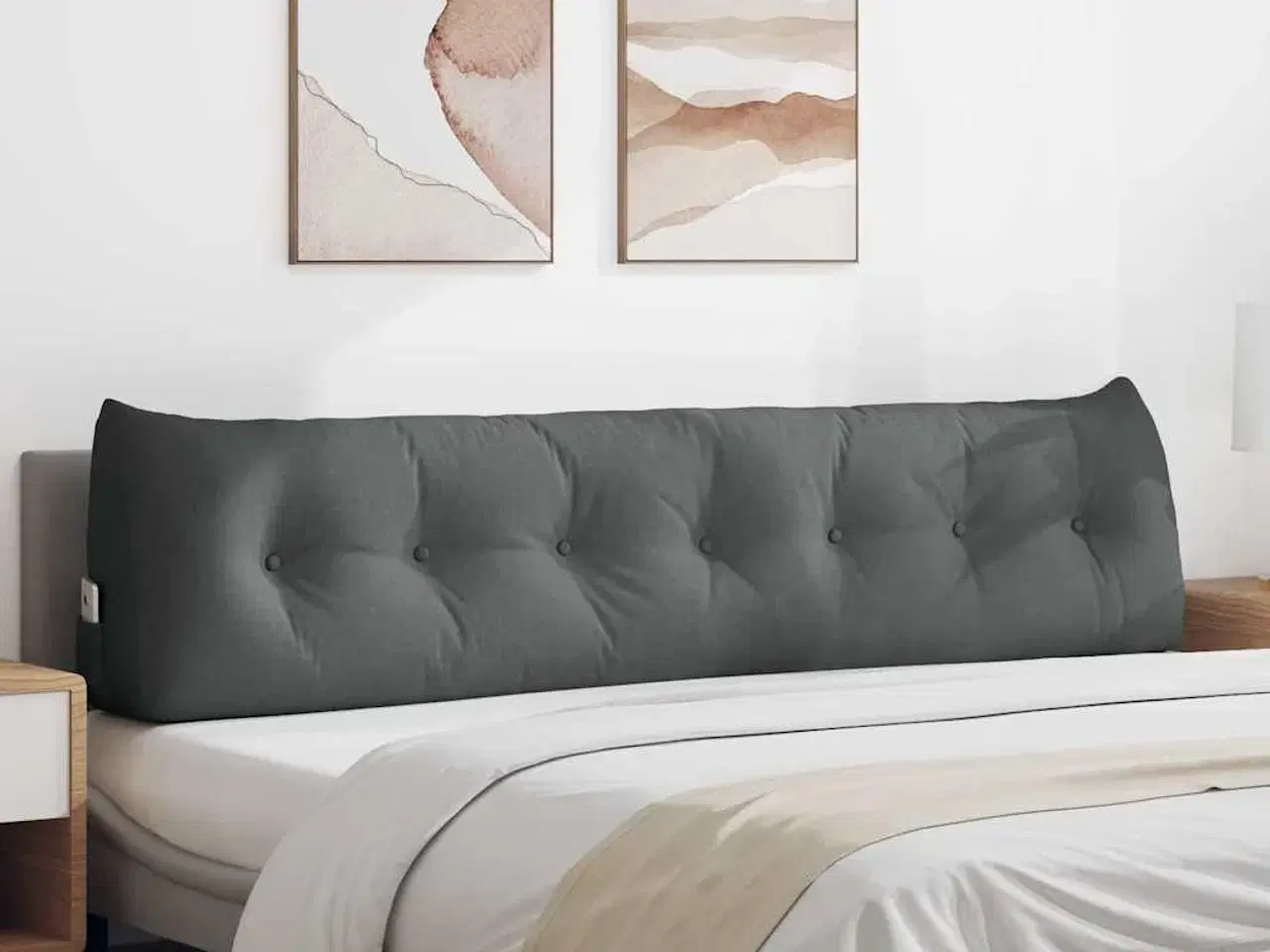 Billede 1 - Rygpude Mørkegrå 200 x 24 x 50 cm Stof
