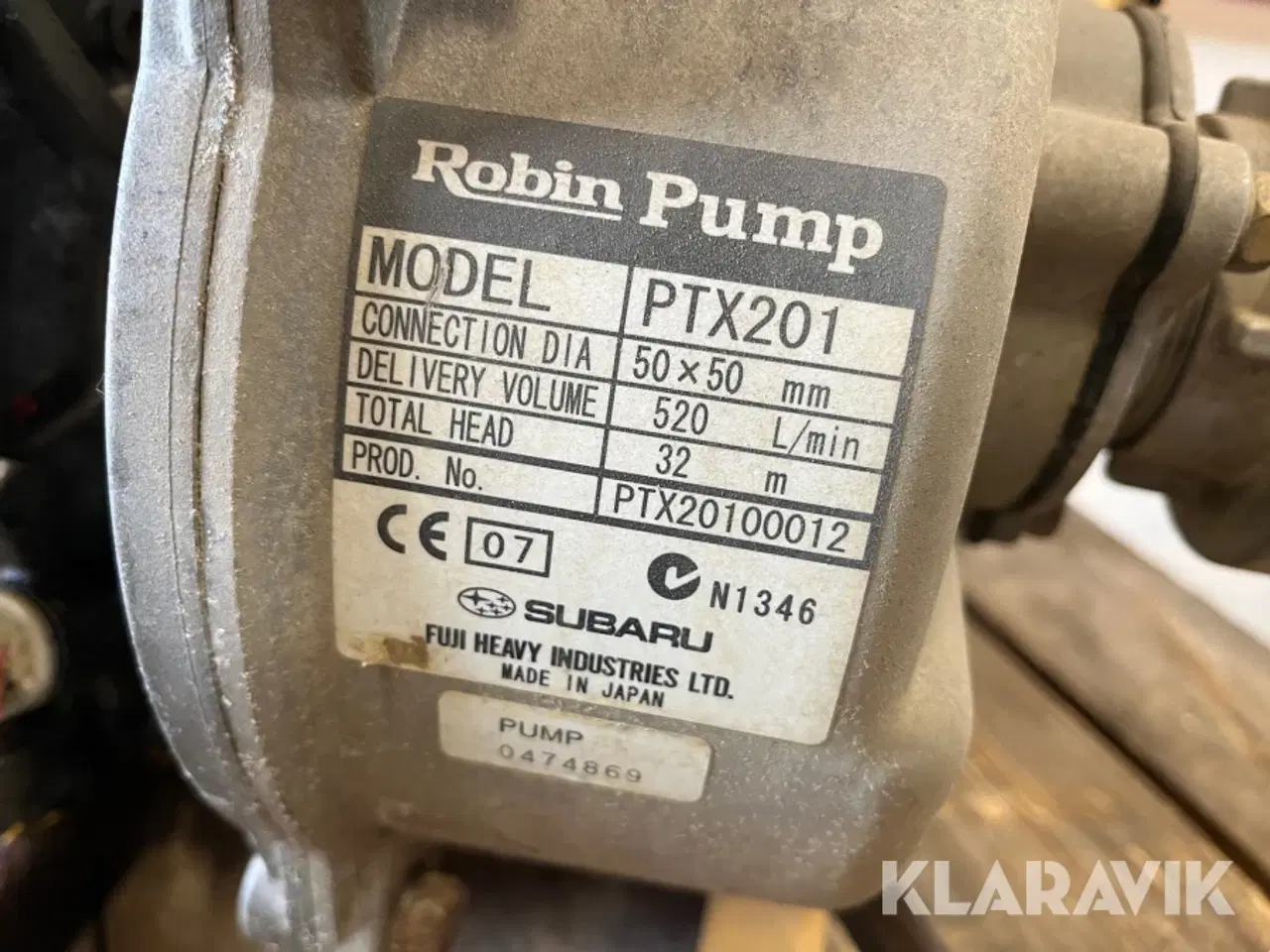 Billede 5 - Pumpe Robin Pump / Subaru PTX201