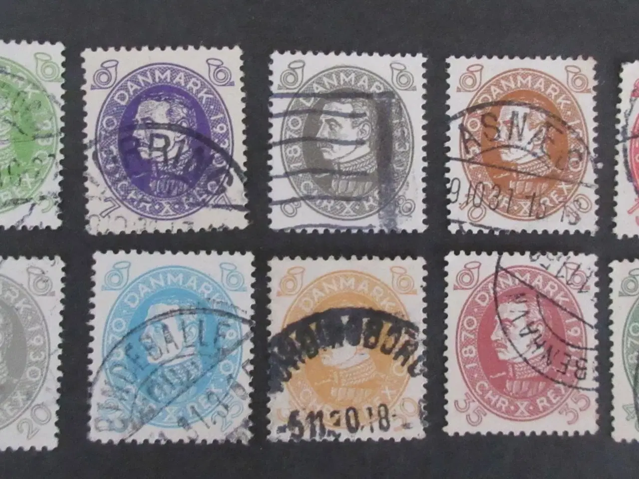 Billede 1 - Danmark AFA nr. 186-196 med pæne stempler afa 370