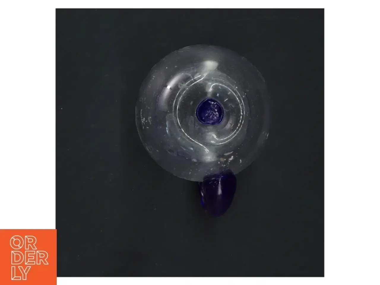 Billede 4 - To glas kander med blå kant fra Guidlum (str. 11 cm. og 8 cm)