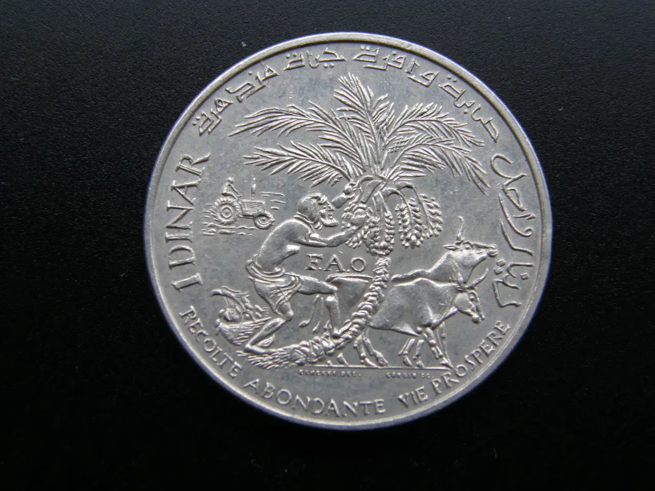 Billede 2 - Tunesien  1 Dinar  1970  Sølv  KM#302