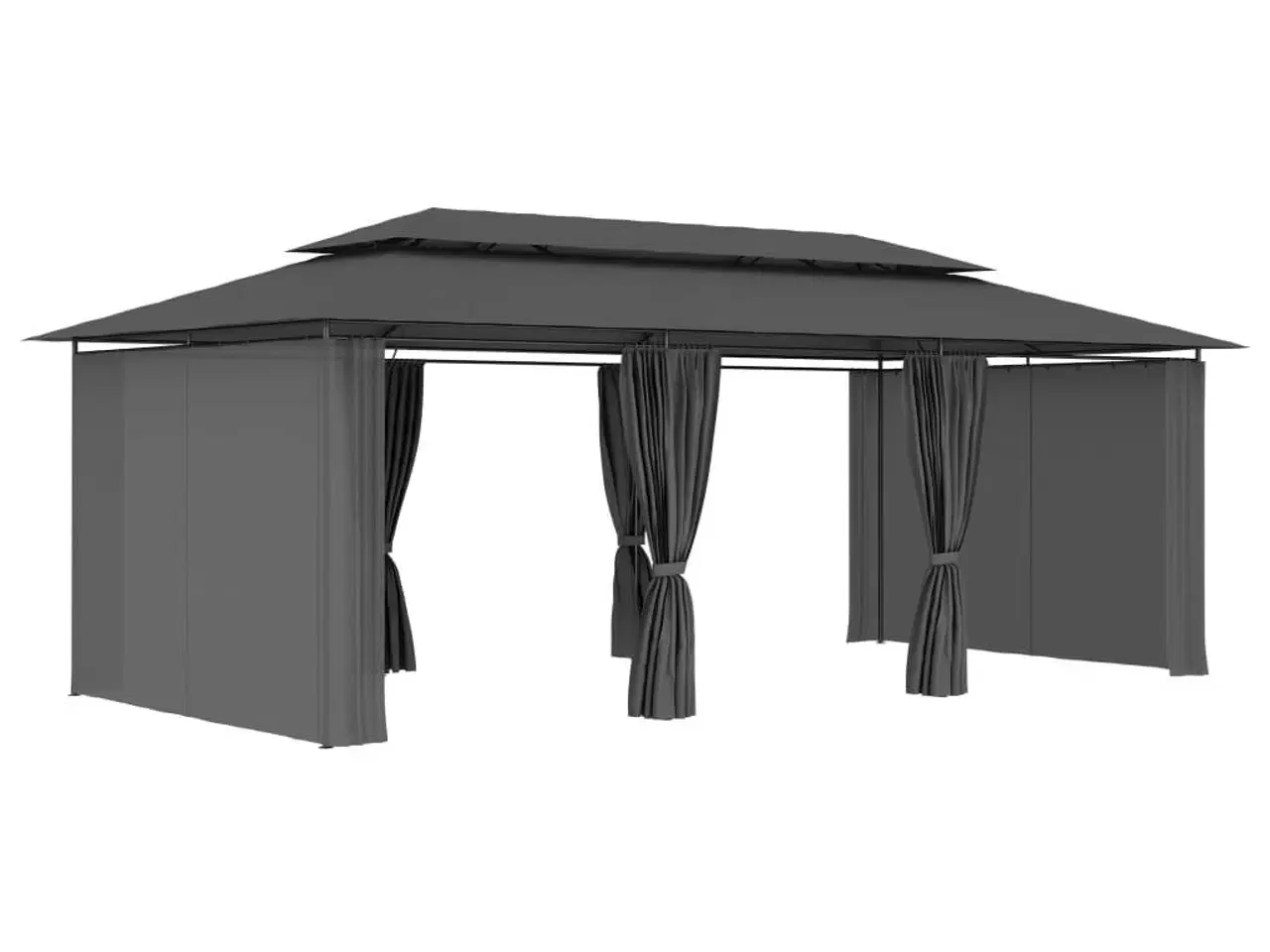 Billede 4 - Pavillon med gardiner 600x298x270 cm antracitgrå