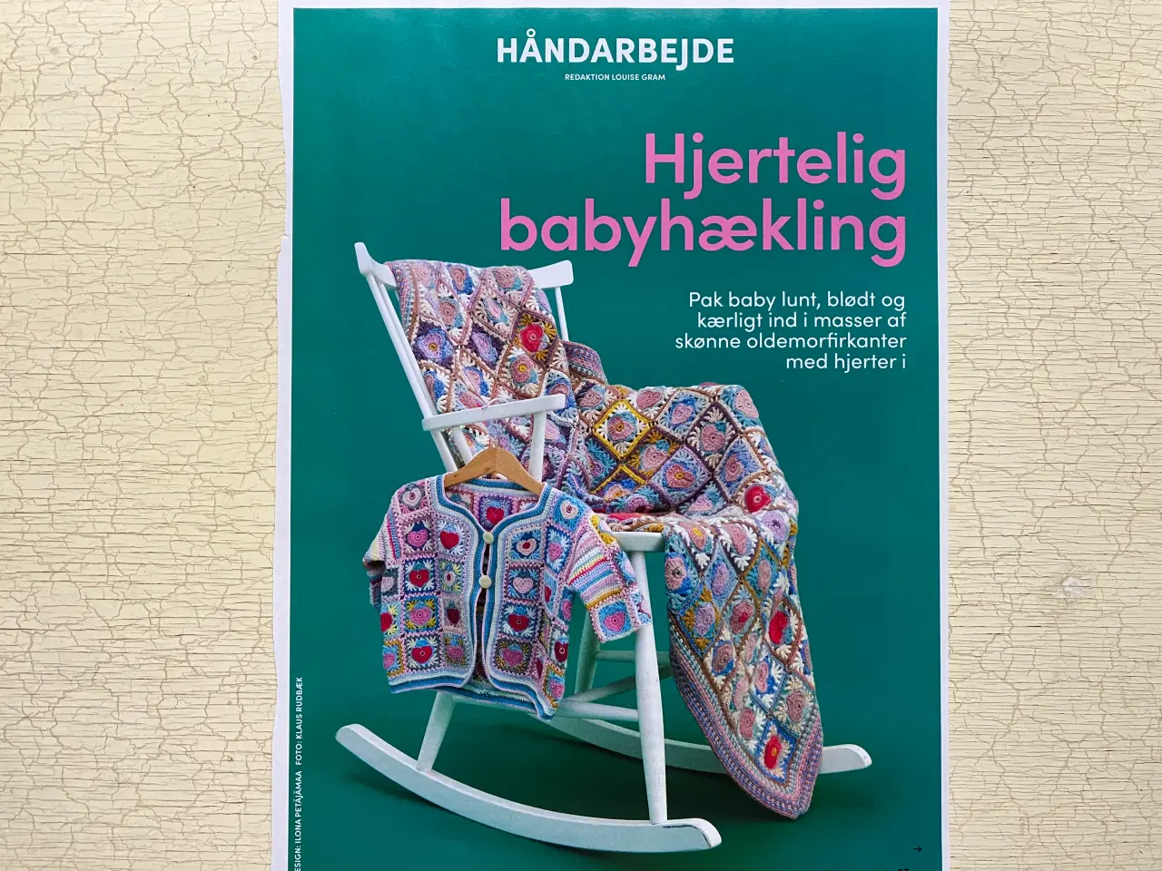 Billede 1 - Babyhækling, oldemorfirkanter med hjerter