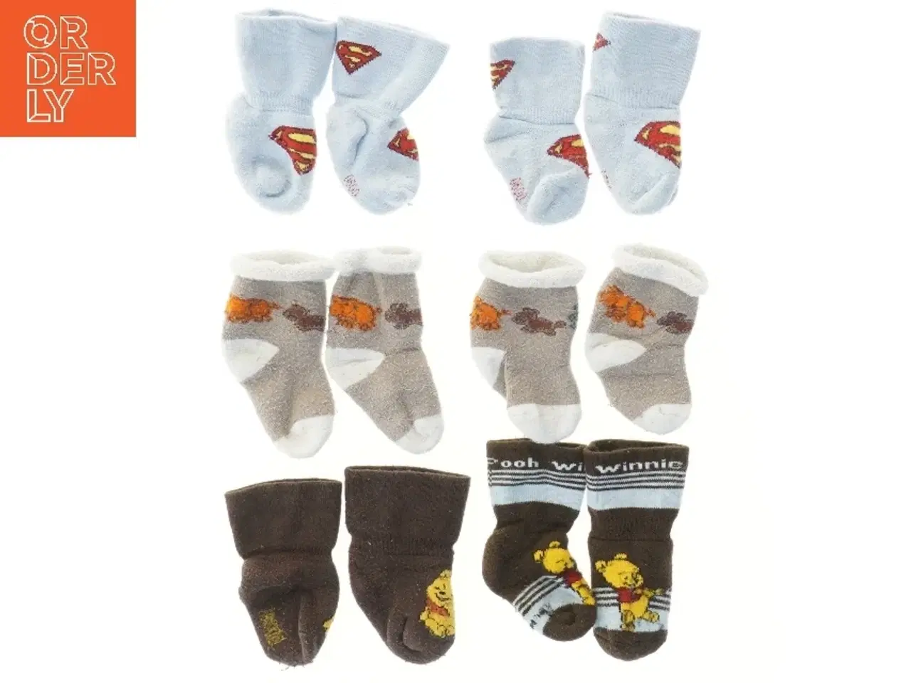 Billede 1 - Babysokker med tegneseriefigurer (str. ca. 12 cm)