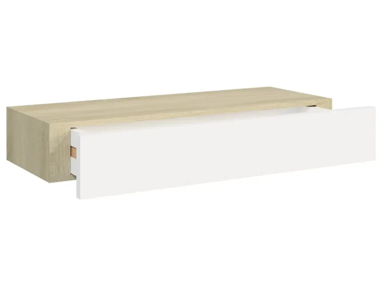 Billede 7 - Vægmonteret skuffehylde eg og hvid 60x23,5x10 cm MDF
