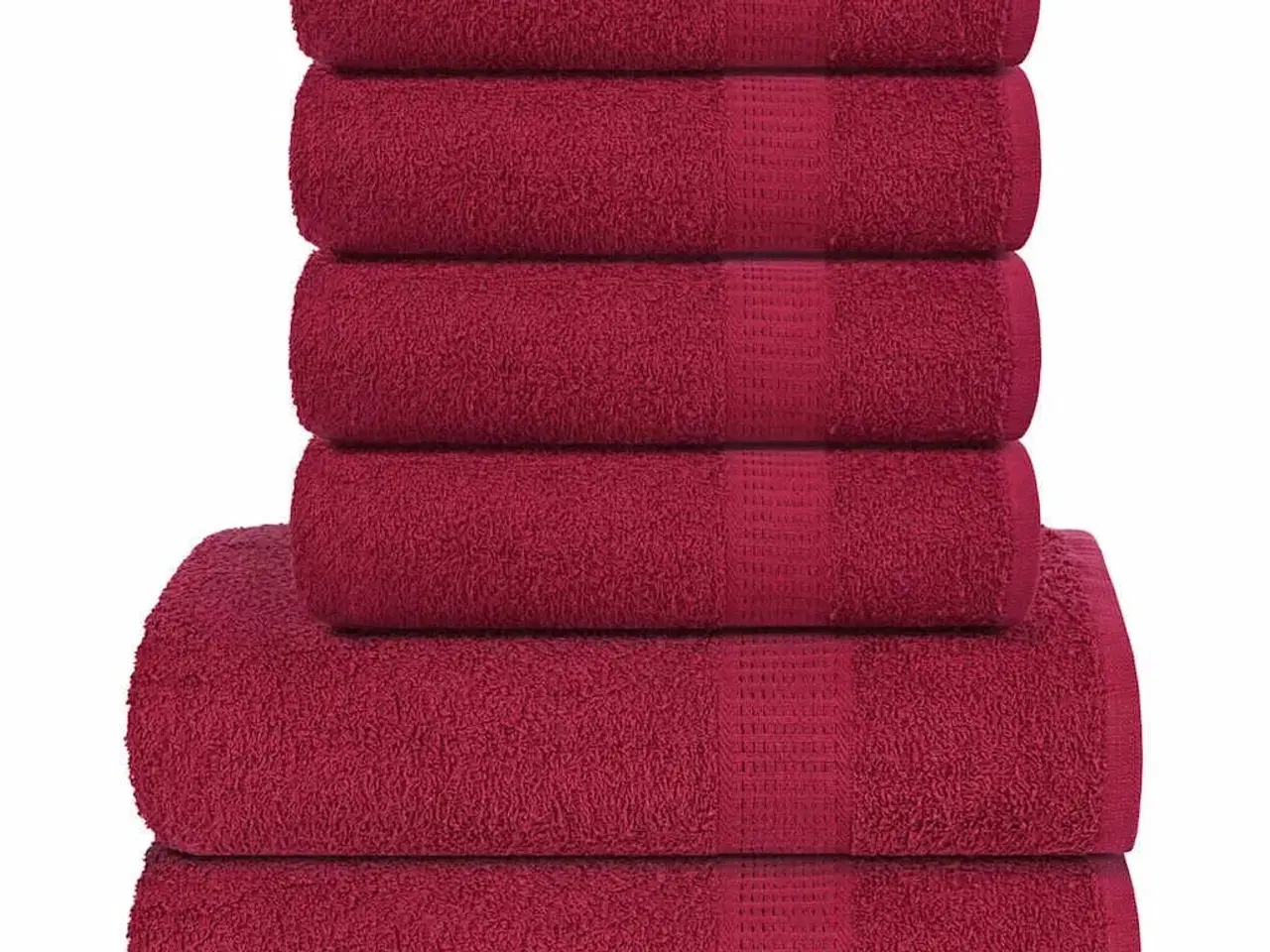 Billede 1 - Håndklæder 6 stk. 360 g/m2 100 % bomuld bordeauxfarvet