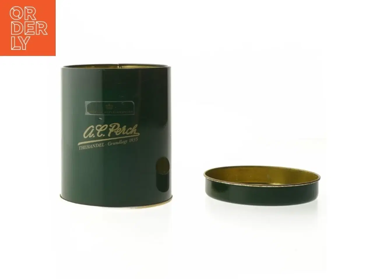 Billede 3 - A.C. Perch tehåndel dåse fra A.C. Perch (str. Ø 11 cm længde 13 cm)