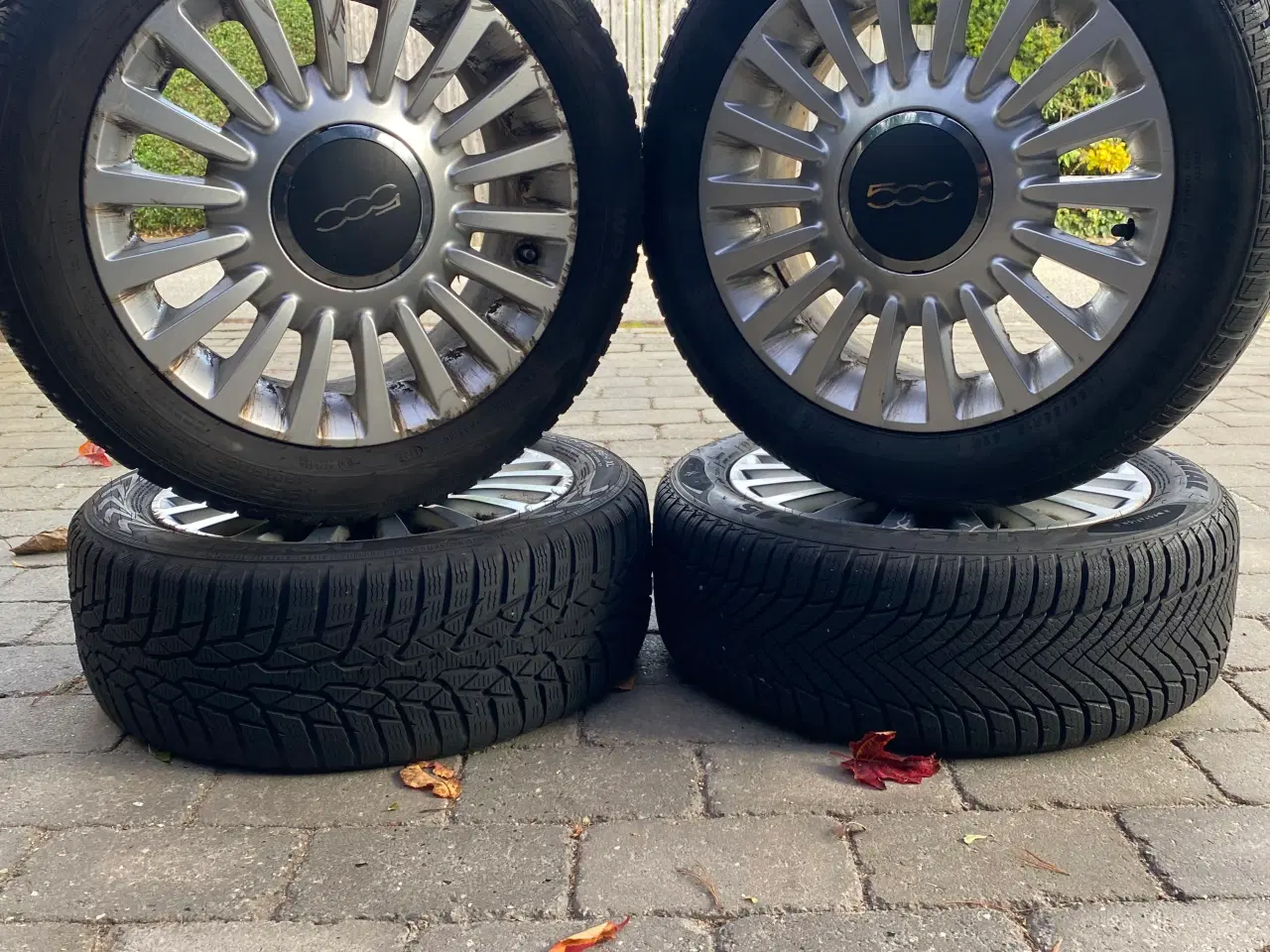 Billede 2 - Orginale Fiat 500 hjul med vinterdæk  