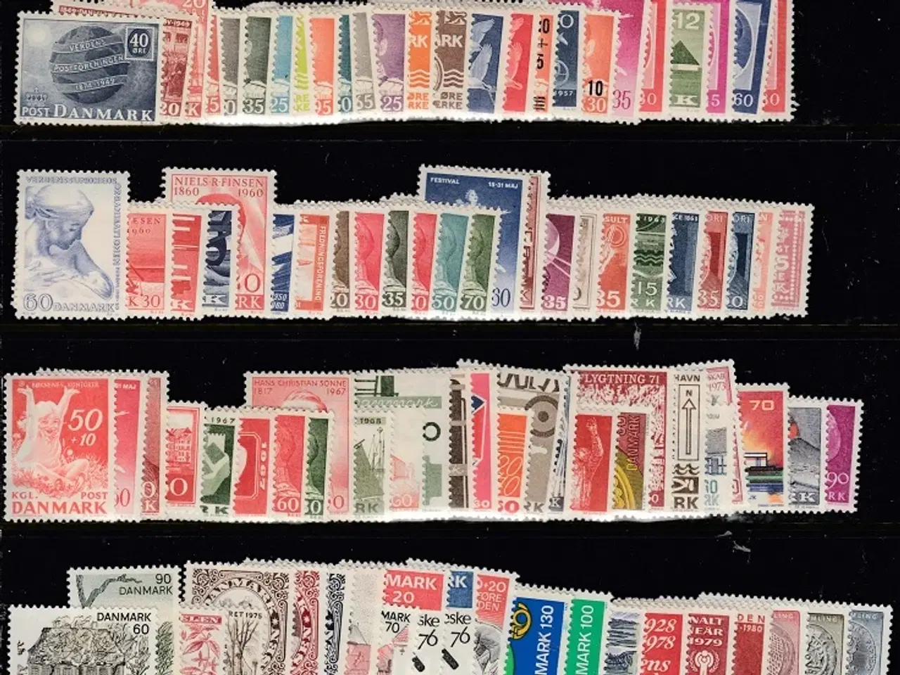 Billede 1 - DK 150 forskellige postfriske frimærker.
