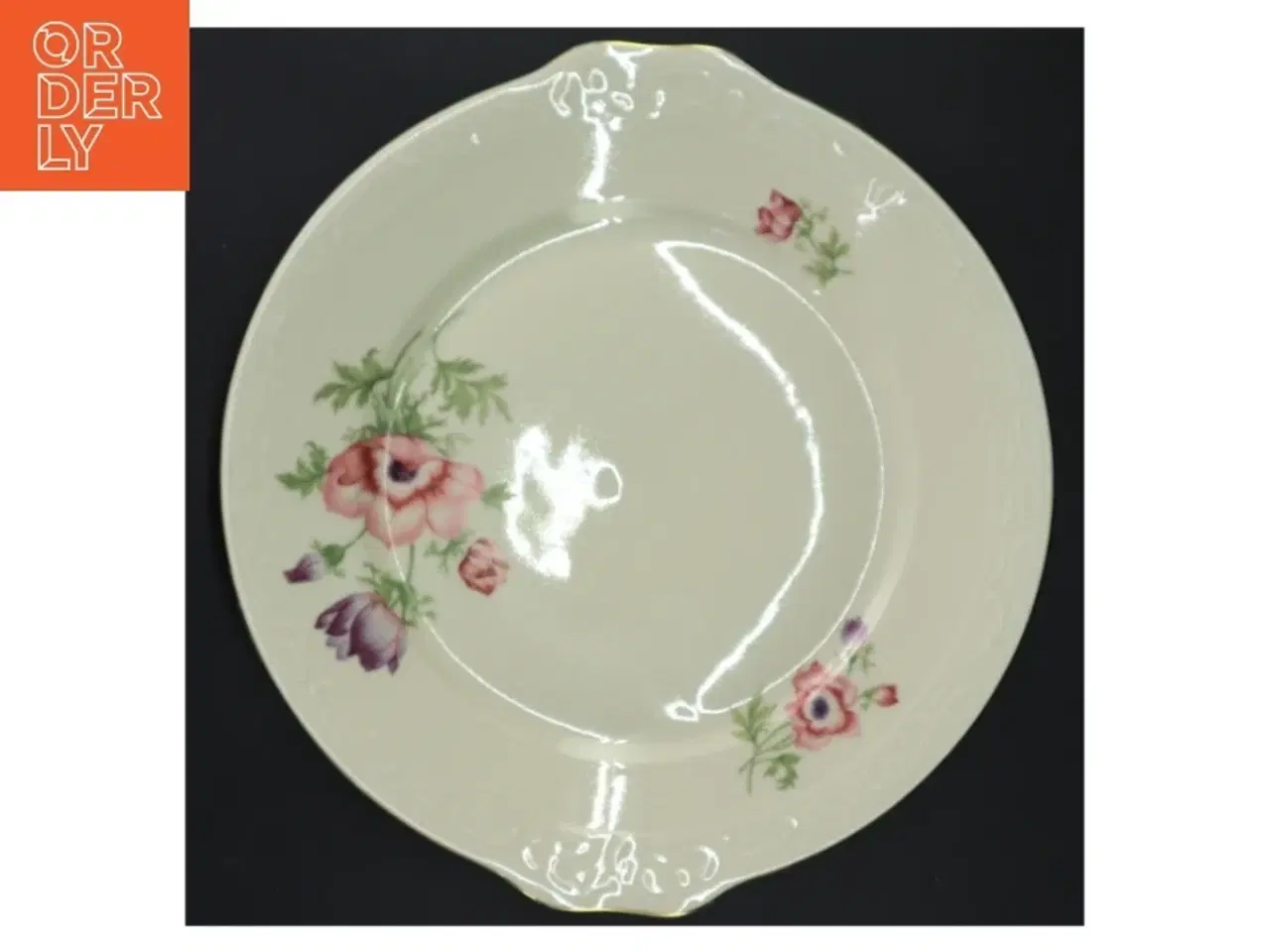 Billede 2 - Porcelain serveringsfad med blomstermønster (str. Ø 27 cm)