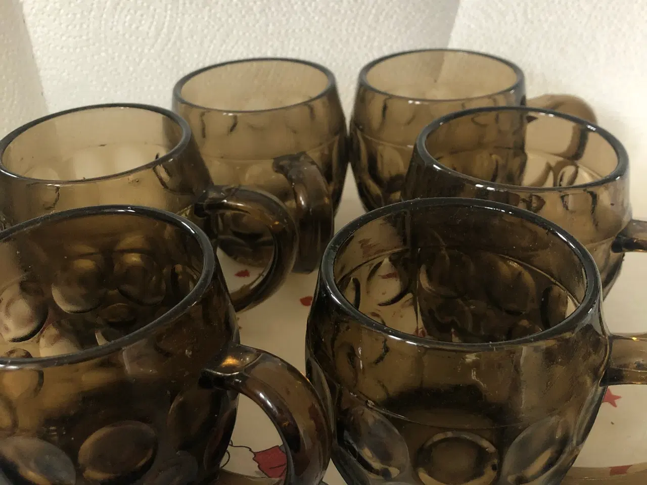 Billede 1 - 6 ølkrus fra Fyns glasværk