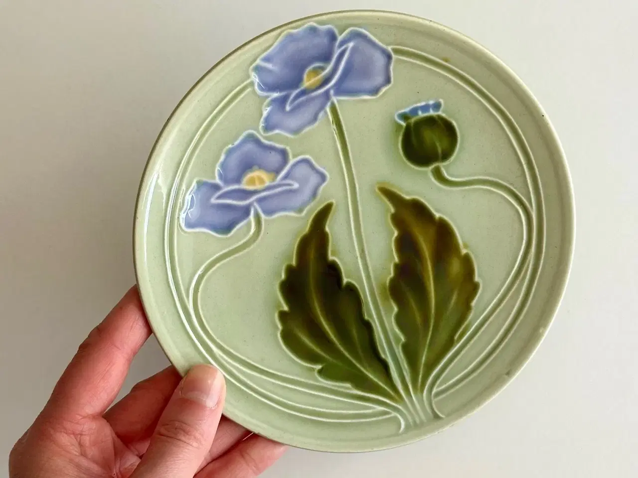 Billede 3 - Art nouveau tallerken, valmuer