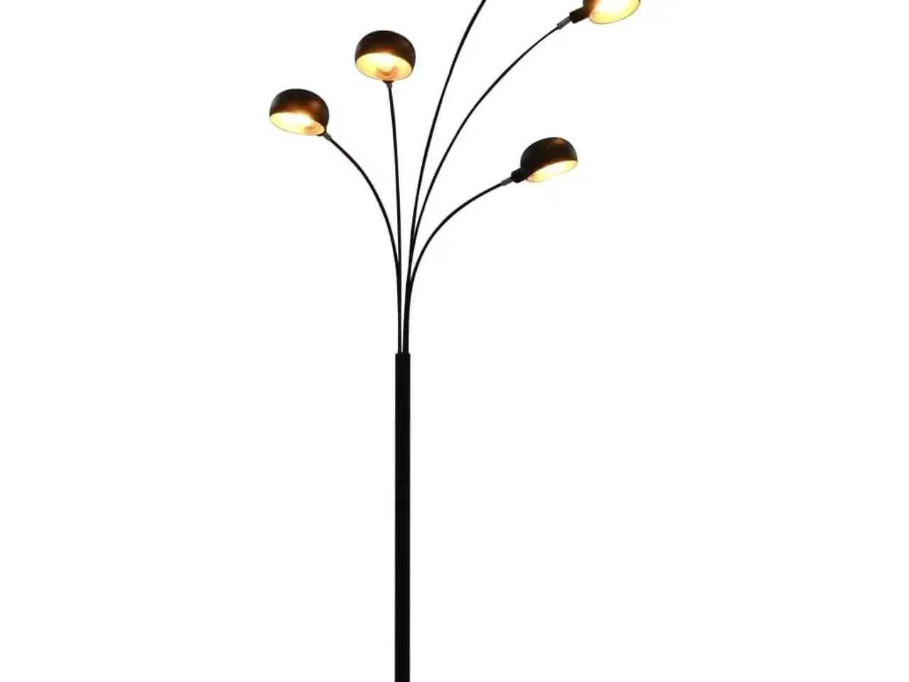 Billede 1 - Standerlampe 200 cm 5 x E14 sort og guld