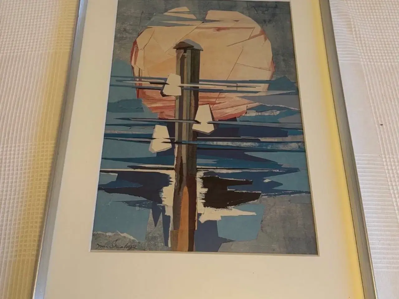 Billede 1 - Flot plakat i ramme med motiv af telefonmast