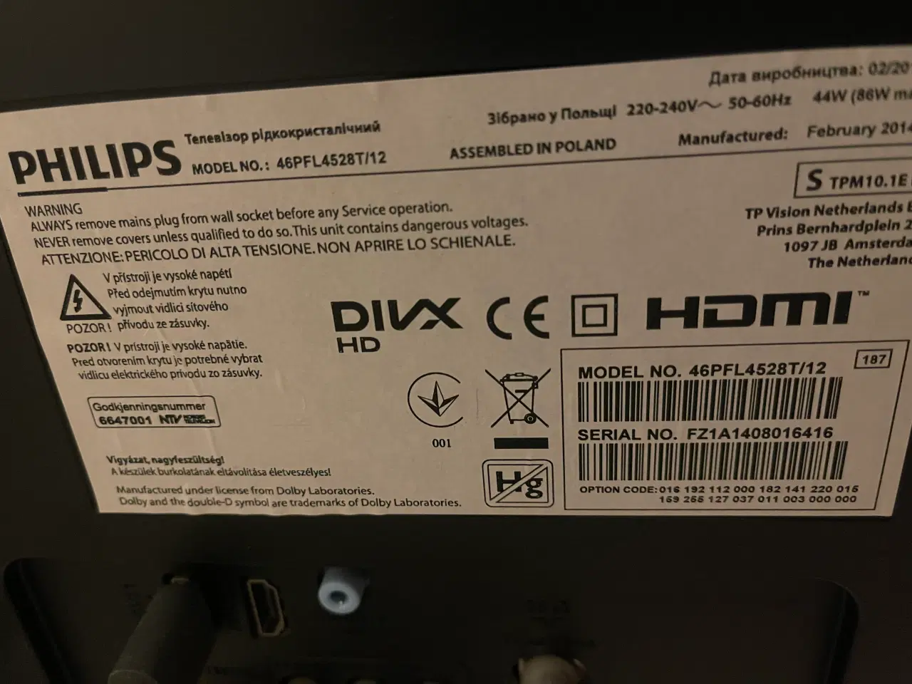 Billede 2 - Philips TV 46 tommer 