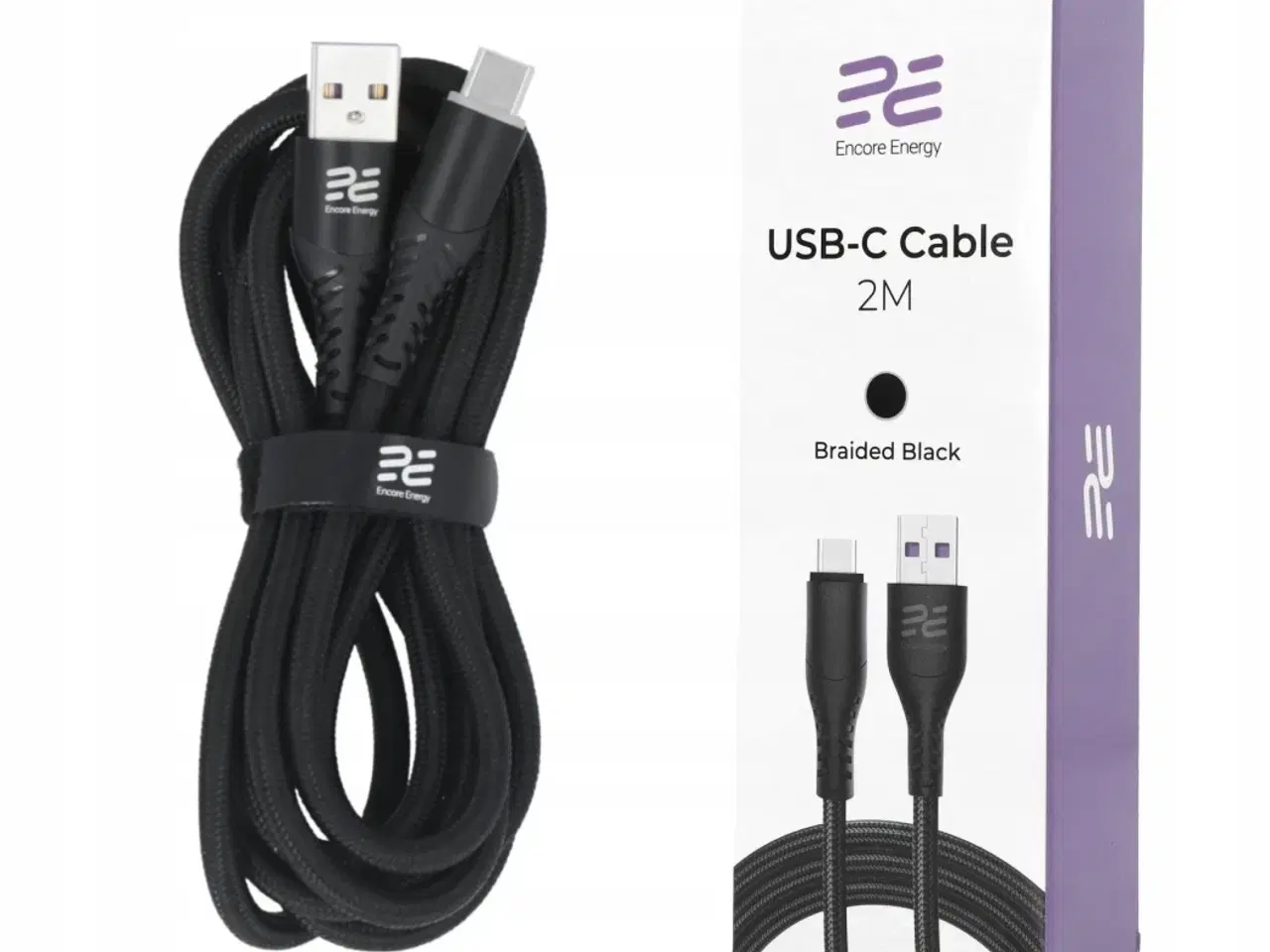 Billede 1 - Encore USB-A til USB-C Kabel - 2 Meter - Sort