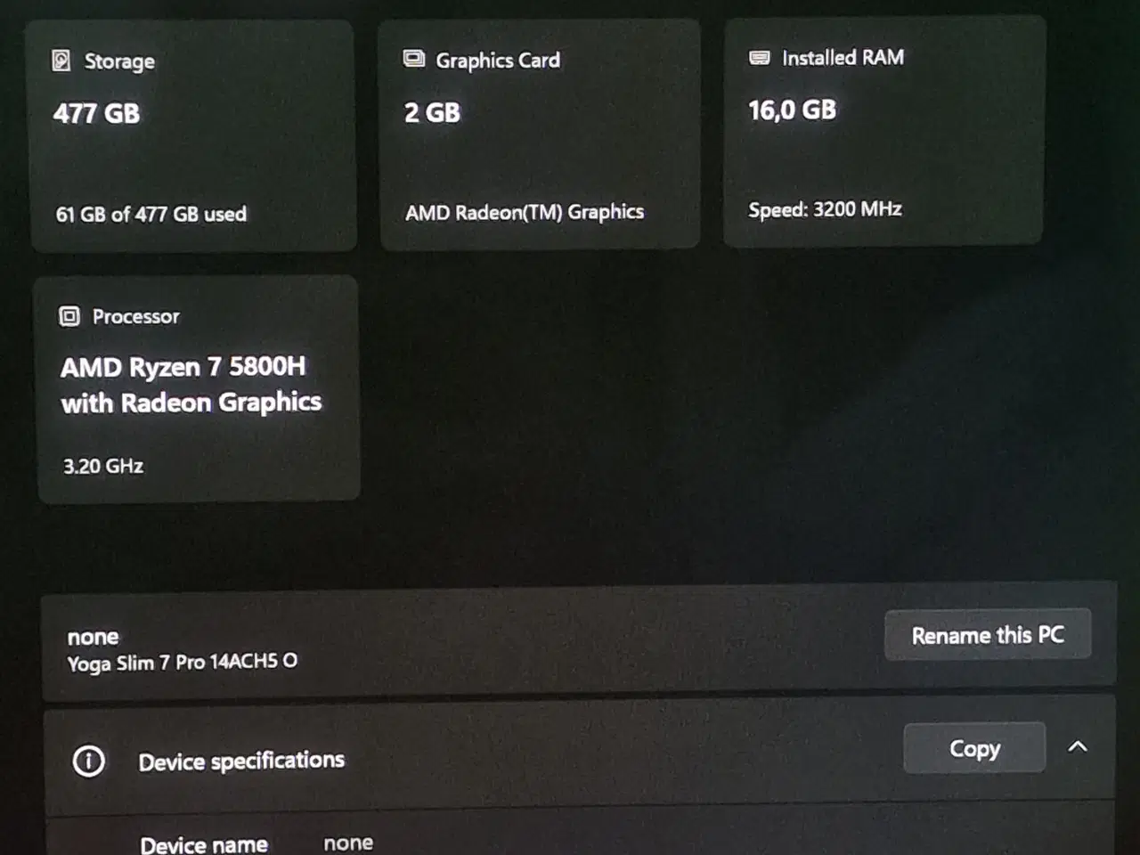 Billede 3 - Lenovo Yoga Slim 7 pro (SOM NY!!) 