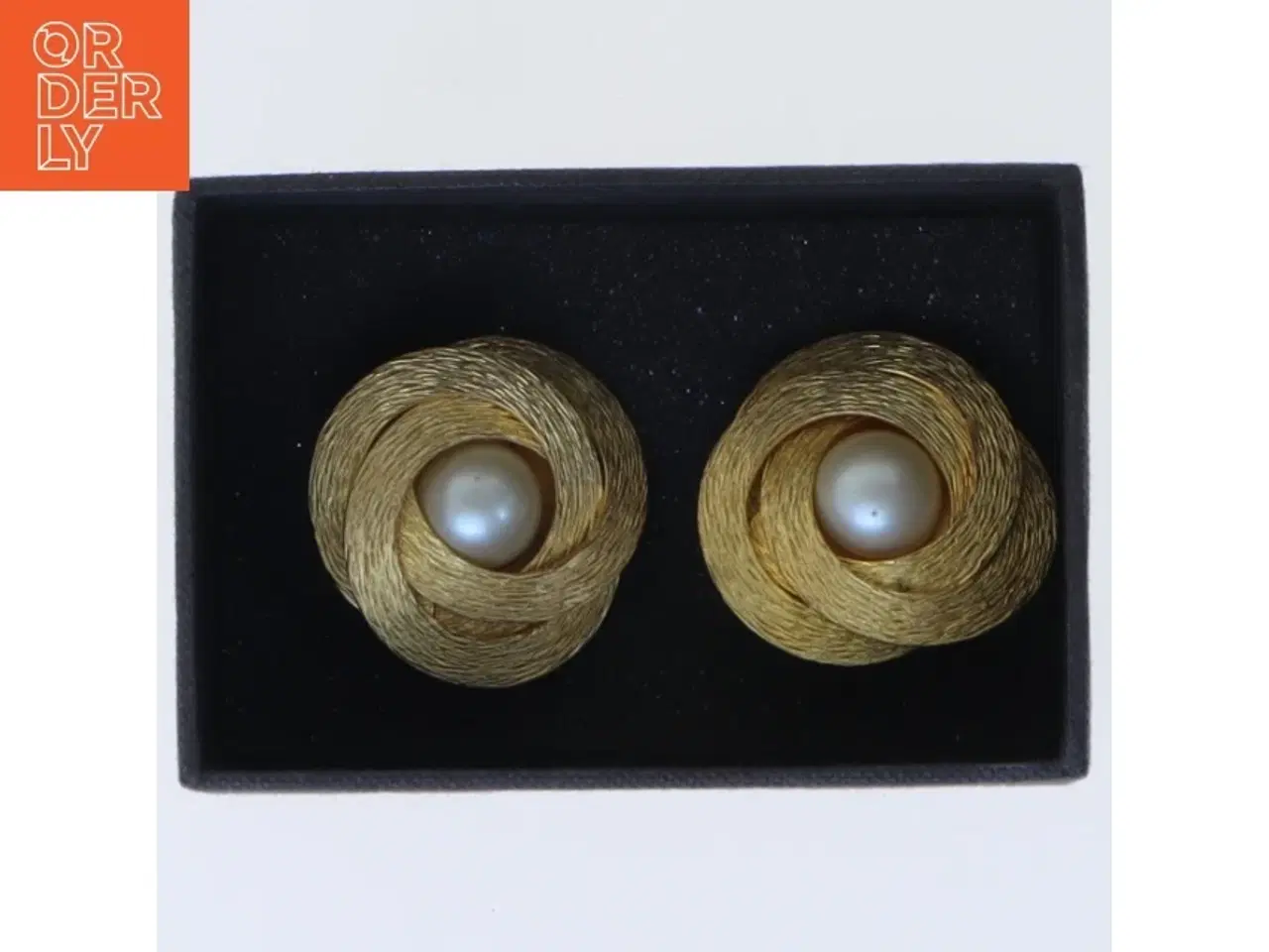 Billede 3 - Vintage klipsøreringe med perle (str. 35 mm)