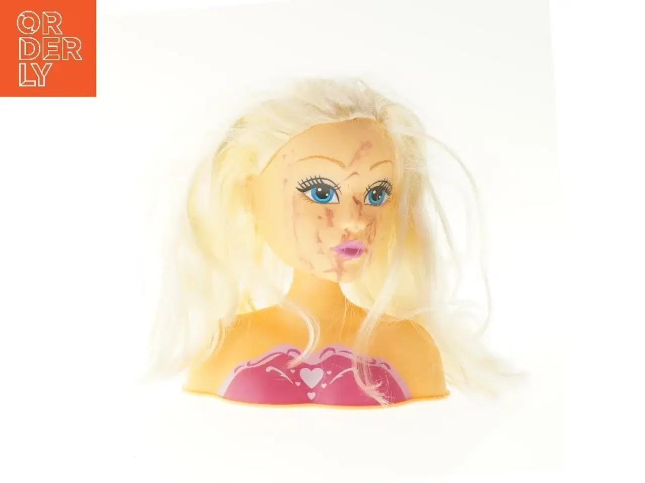 Billede 1 - Frisørtræningsdukke med langt blondt hår (str. 21 cm)