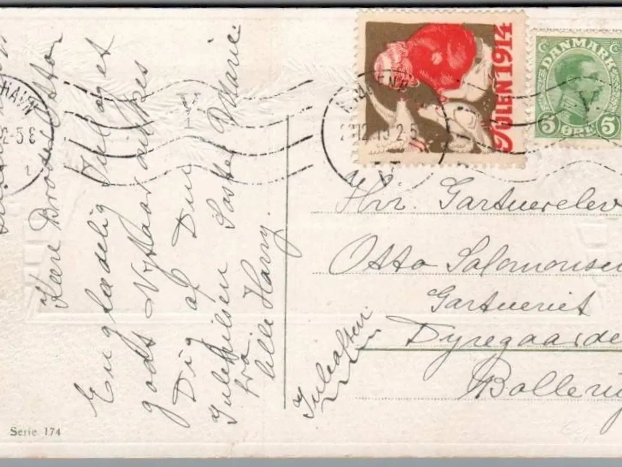Billede 1 - Julemærke 1914 på Postkort