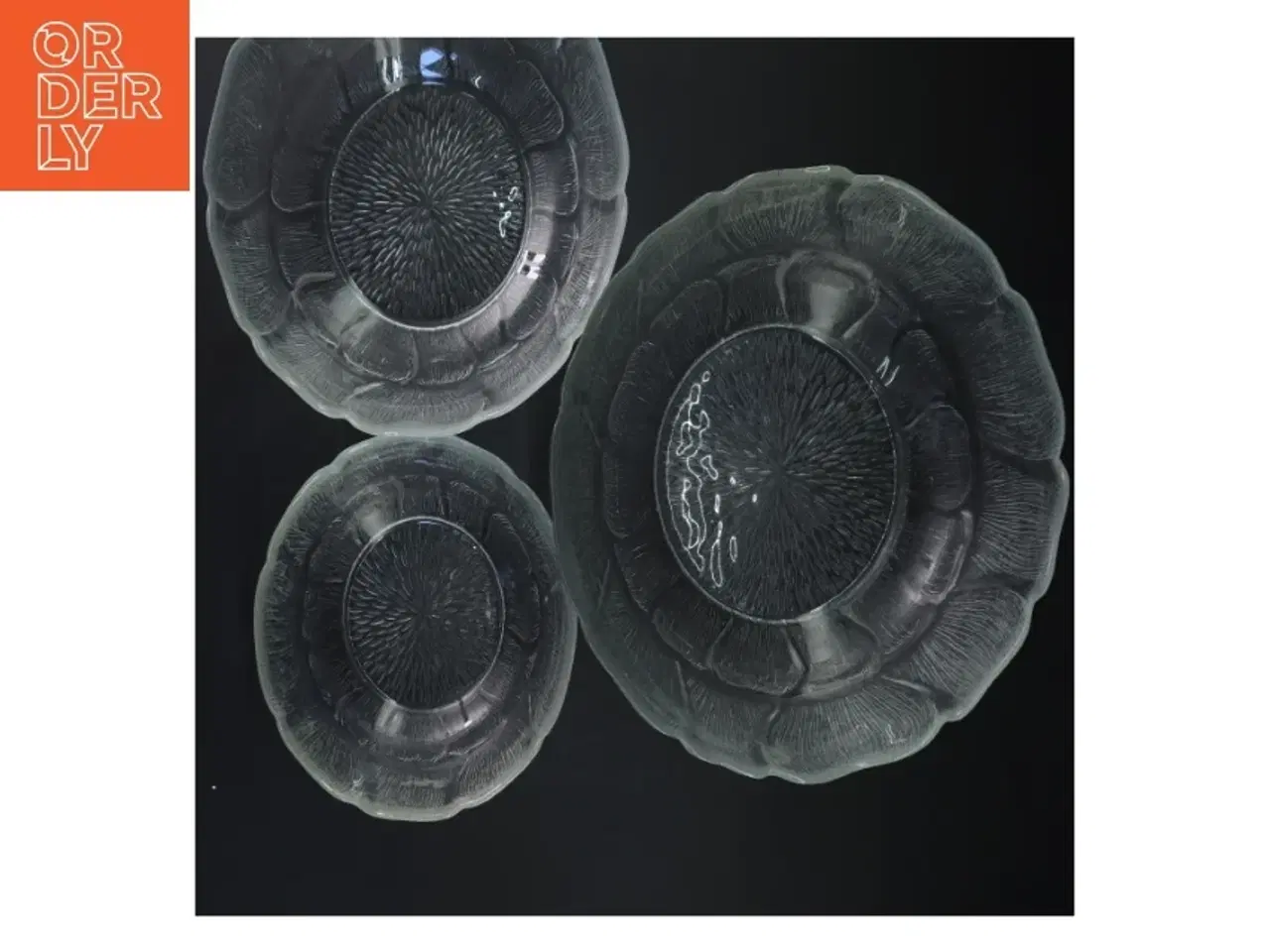 Billede 4 - Sæt med skåle i glas (str. Ø 27x9&ø23x8&ø18x6 cm)