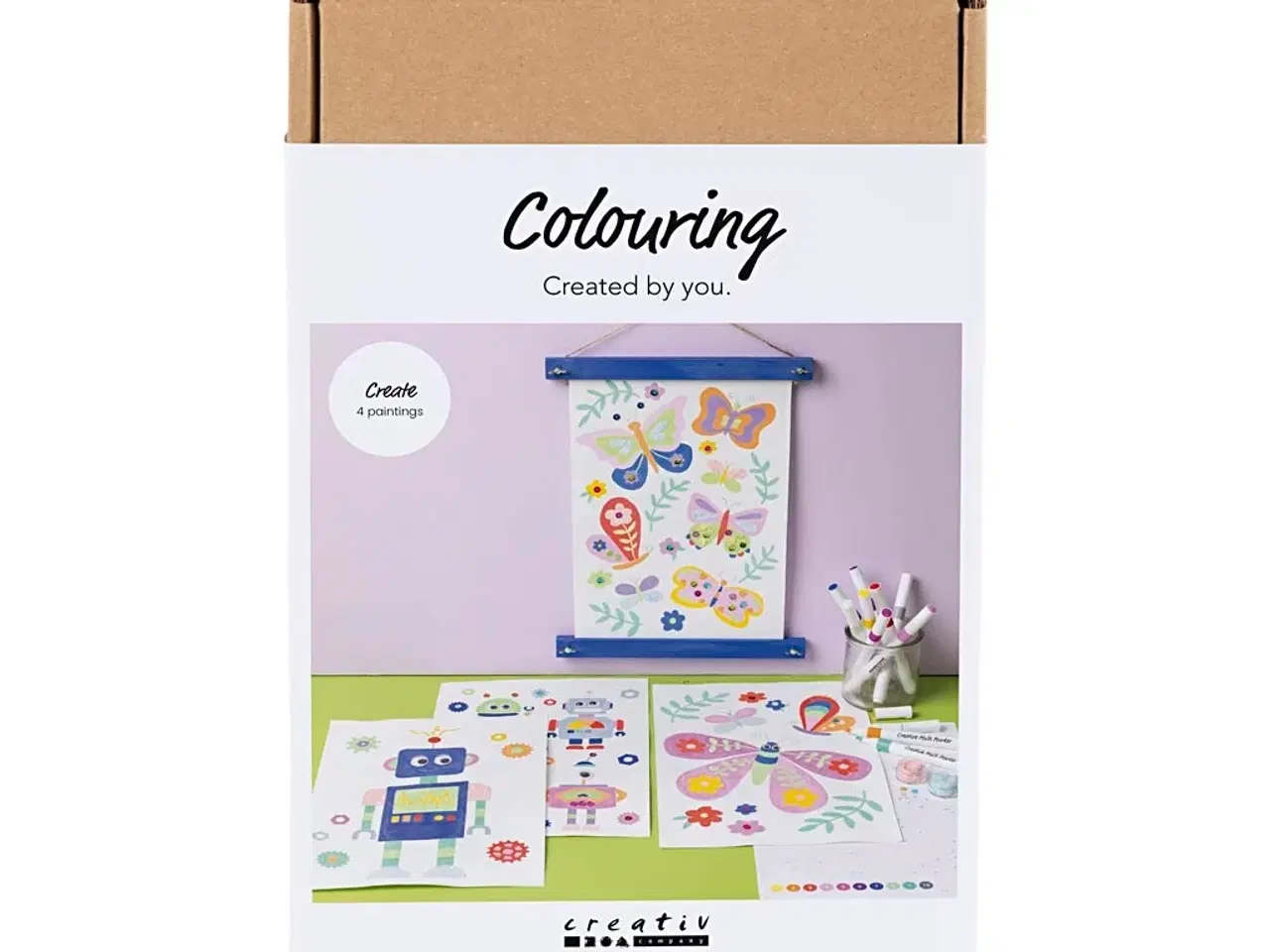 Billede 1 - DIY Farvelægningskit: Sommerfugl & Robot, 1 pk