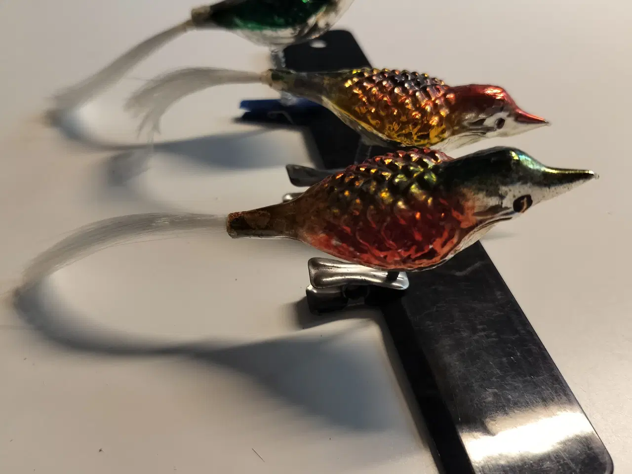 Billede 6 - Gammel Julepynt julekugle 3 stk glasfugle