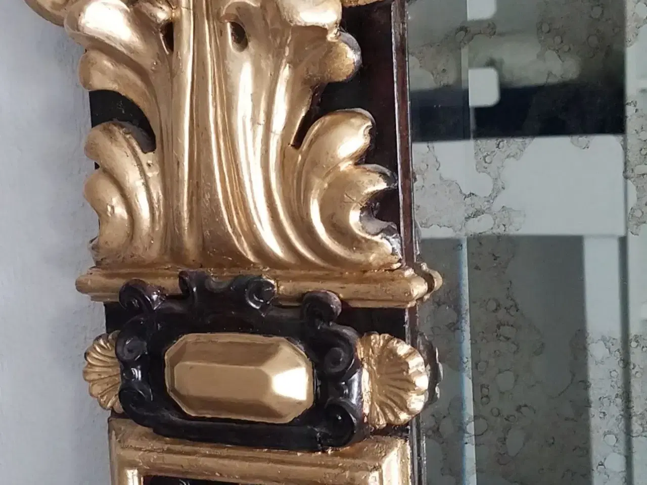 Billede 6 - Stort antikt barok slot spejl 