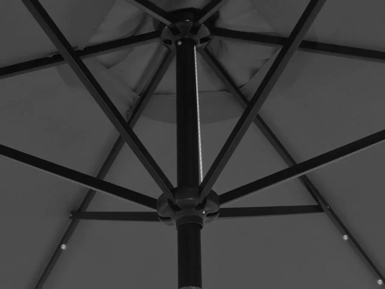 Billede 2 - Udendørs parasol med LED-lys og stålstang 300 cm antracitgrå