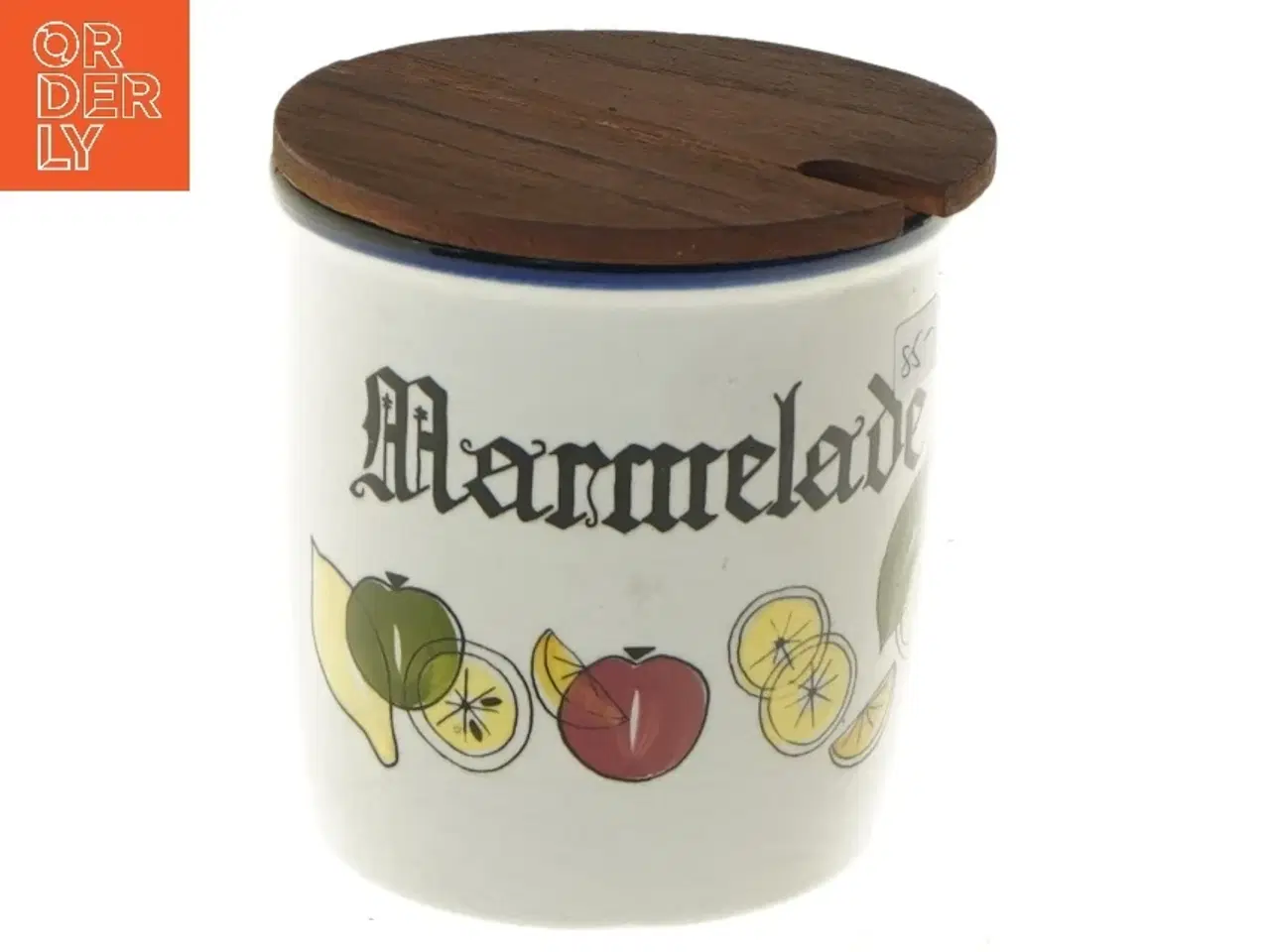 Billede 1 - “Pernille” marmeladekrukke med trælåg fra Knabstrup (str. 12 cm)