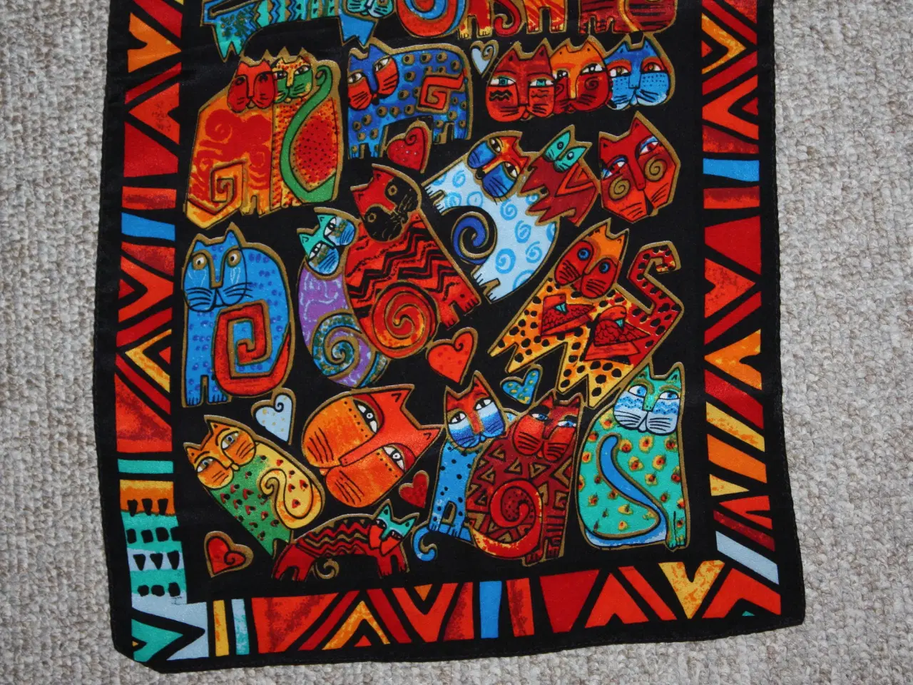 Billede 7 - Vintage Laurel Burch silke tørklæde med katter