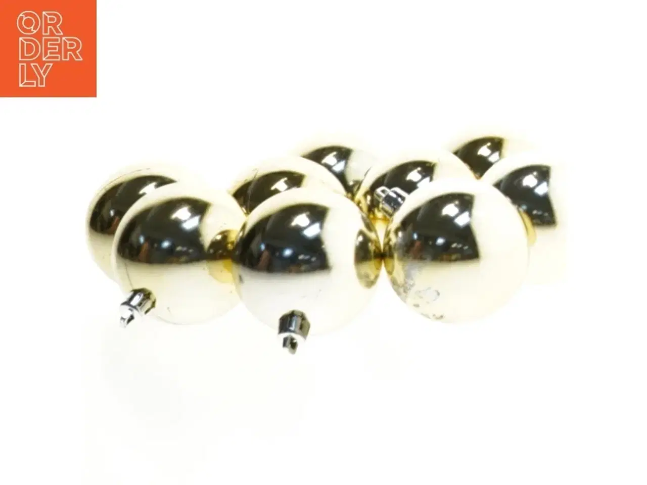 Billede 2 - Guld julekugler (str. 9 styk)