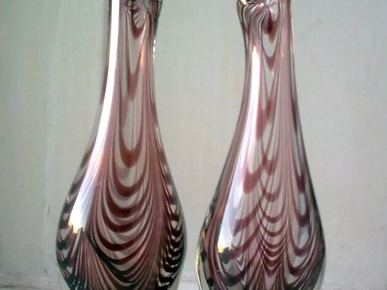 Billede 1 - Stribet næbvase Kastrup glas Holmegaard