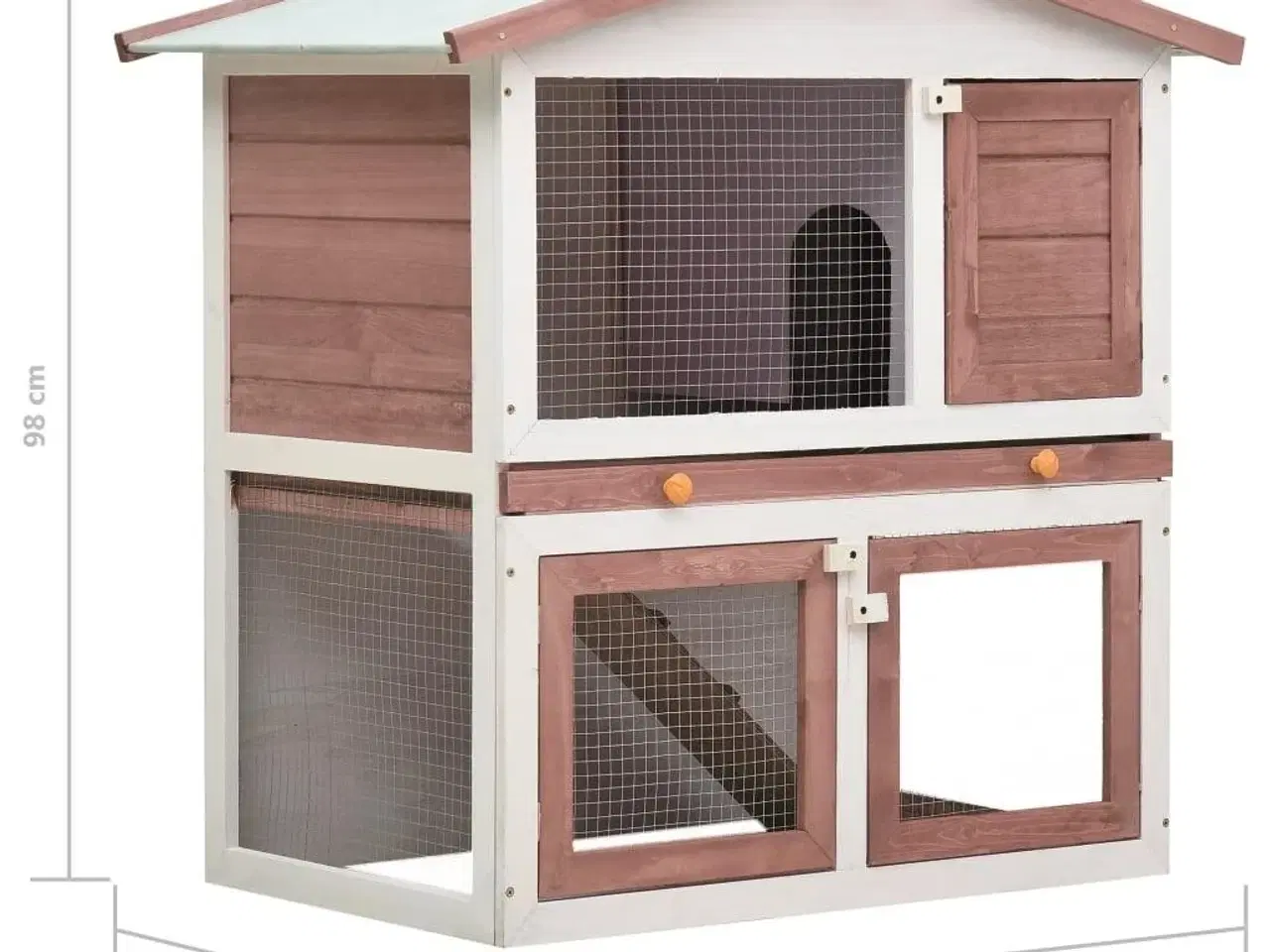 Billede 7 - Udendørs kaninbur 3 døre træ brun
