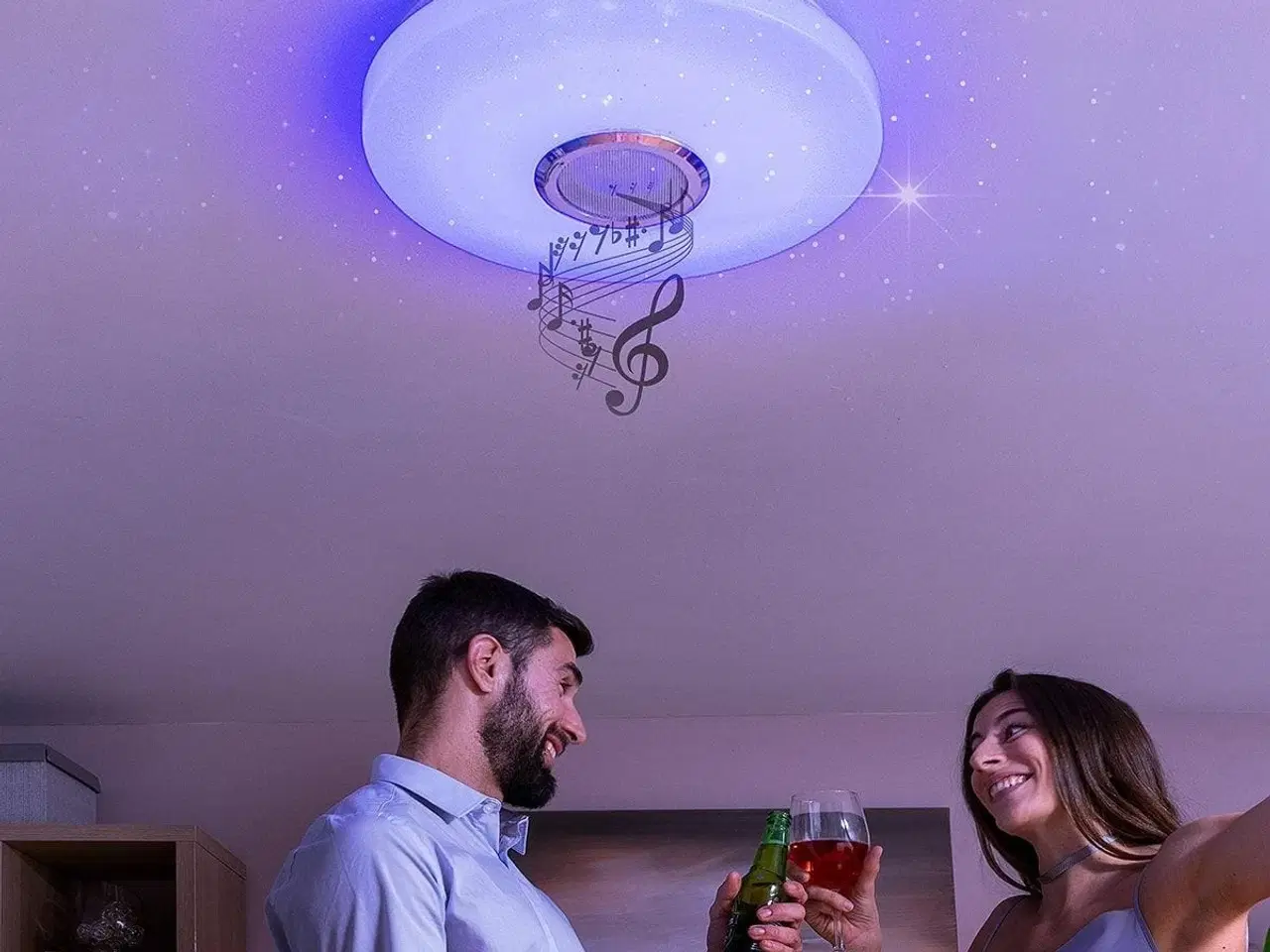 Billede 1 - LED-loftlampe med højttaler Lumavox InnovaGoods