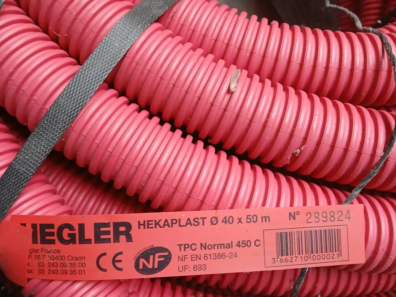 Billede 1 - kabelrør, hekaplast Ø 40 mm 5ometer lang