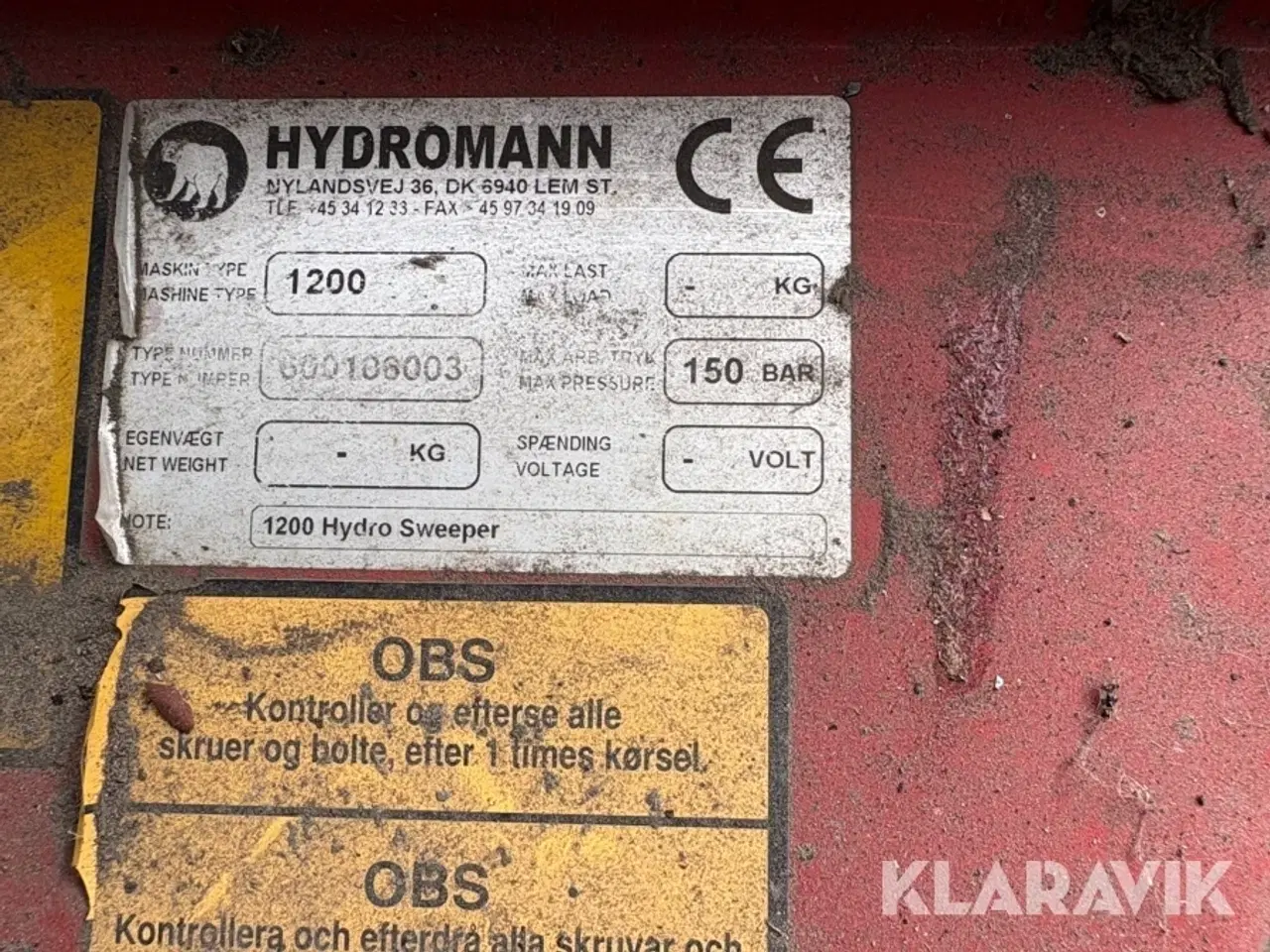 Billede 5 - Kost Hydromann 1200 Hydro sweeper