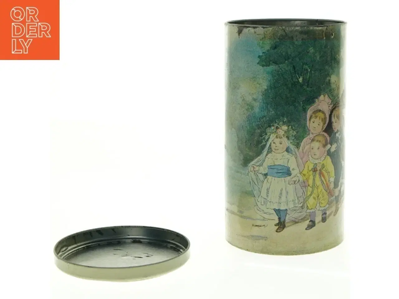 Billede 2 - Børnenes Bryllup- Gammel fransk metal kagedåse (str. 20 x 11 cm)