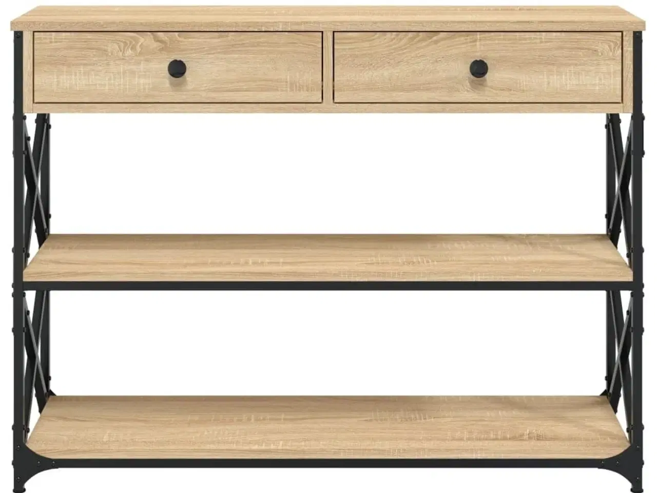 Billede 6 - Konsolbord 100x28x75 cm konstrueret træ sonoma-eg