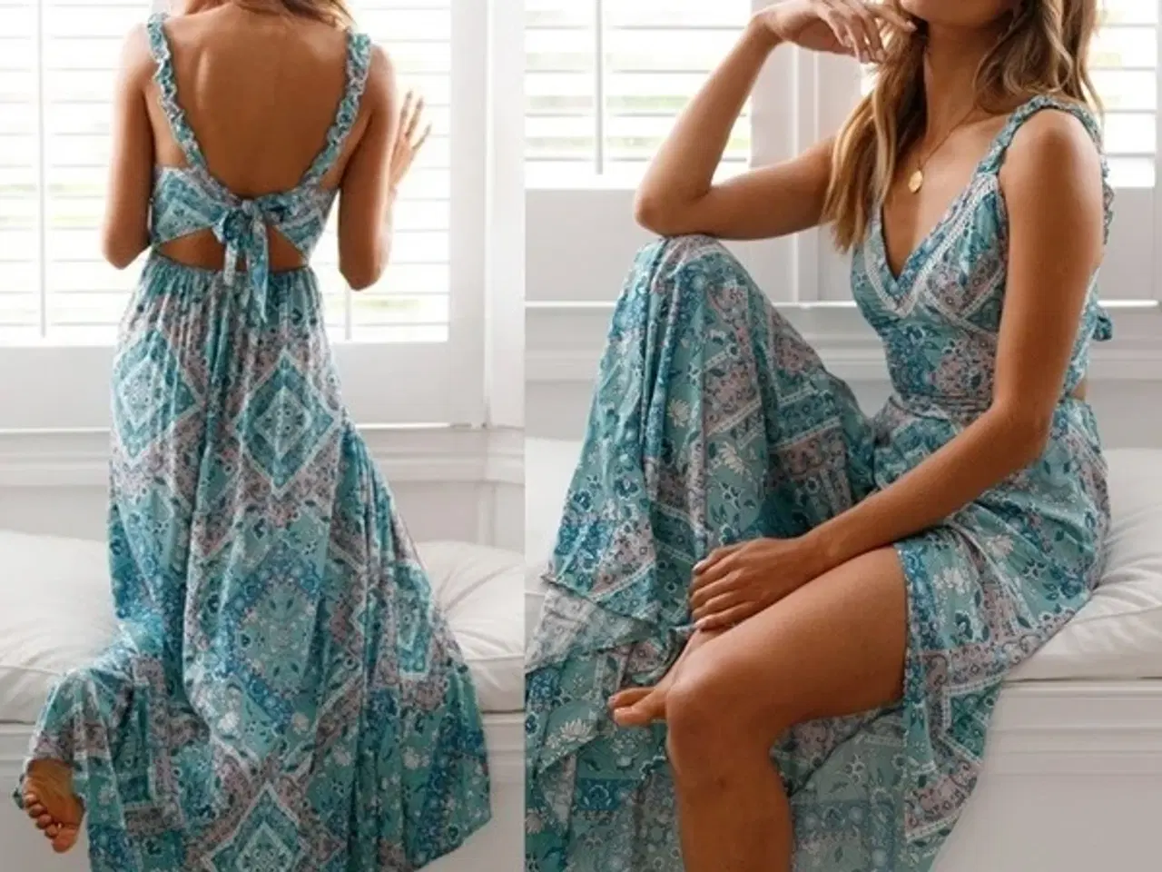 Billede 3 - BOHO skøn sommer kjole - Lang - Medium og XL