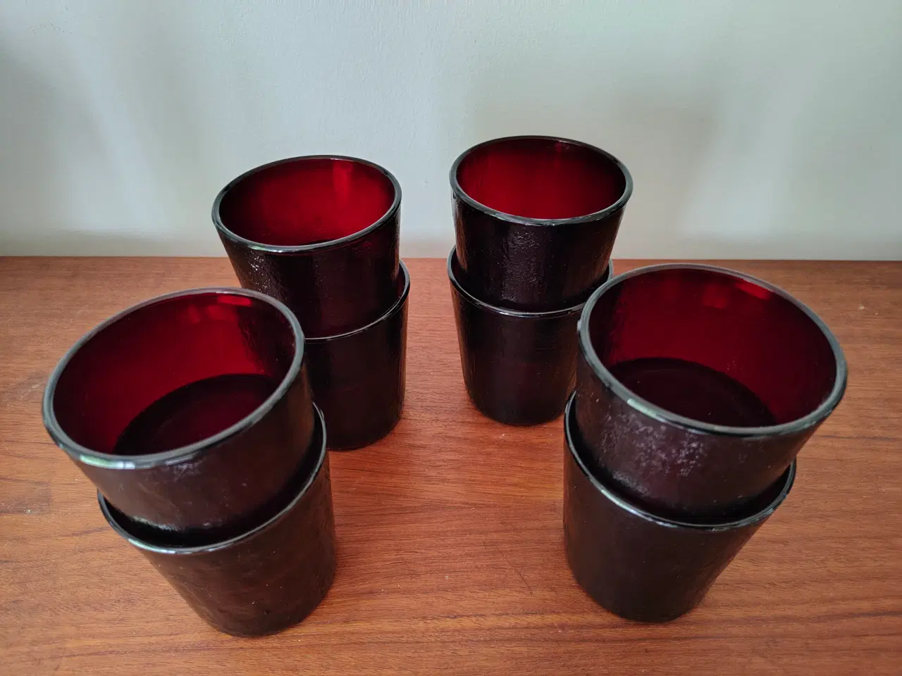 Billede 3 - Flotte røde vintage drikkeglas