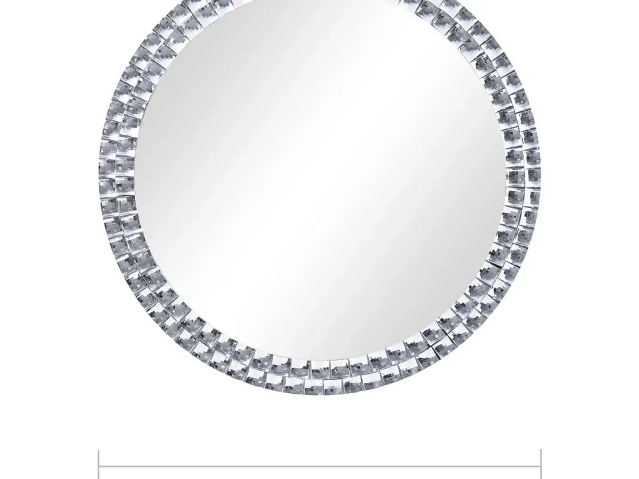 Billede 5 - Vægspejl 70 cm hærdet glas sølvfarvet